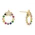 ROUND RAINBOW STAR EARRING