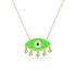 NEON GREEN ENAMEL EYE NECKLACE