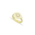 WHITE ENAMEL EYE RING