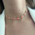NEON PINK ENAMEL STARS CHOKER