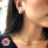 MINI EMERLAD HUGGIE EARRINGS