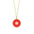 NEON PINK ENAMEL CIRCLE NECKLACE