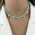WHITE PEAR DROPS AQUA BLUE BEADED NECKLACE