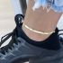 HERRINGBONE CHAIN ANKLET WITH HEARTS