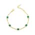 GREEN BAGUETTE CHAIN BRACELET