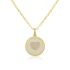 HEART IN A WHITE ROUND ENAMEL NECKLACE