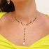 BLACK BEADED EYE HAMSA NECKLACE