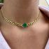 CURB LINK CHOKER WITH GREEN SQUARE