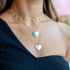 WHITE AND BLUE HEART NECKLACE