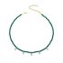 WHITE PEAR DROPS GREEN BEADED NECKLACE