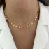DANGLING ROUND ENAMEL NECKLACE-PINK