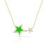 DOUBLE ENAMEL STAR NECKLACE-NEON GREEN