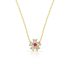 TINY FLOWER NECKLACE-RED