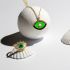 NEON GREEN ENAMEL EYE NECKLACE