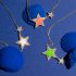 DOUBLE ENAMEL STAR NECKLACE-NEON GREEN
