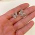 RAINBOW PASTEL BUTTERFLY EARRING-SILVER