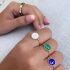 ROUND ENAMEL LETTER RING
