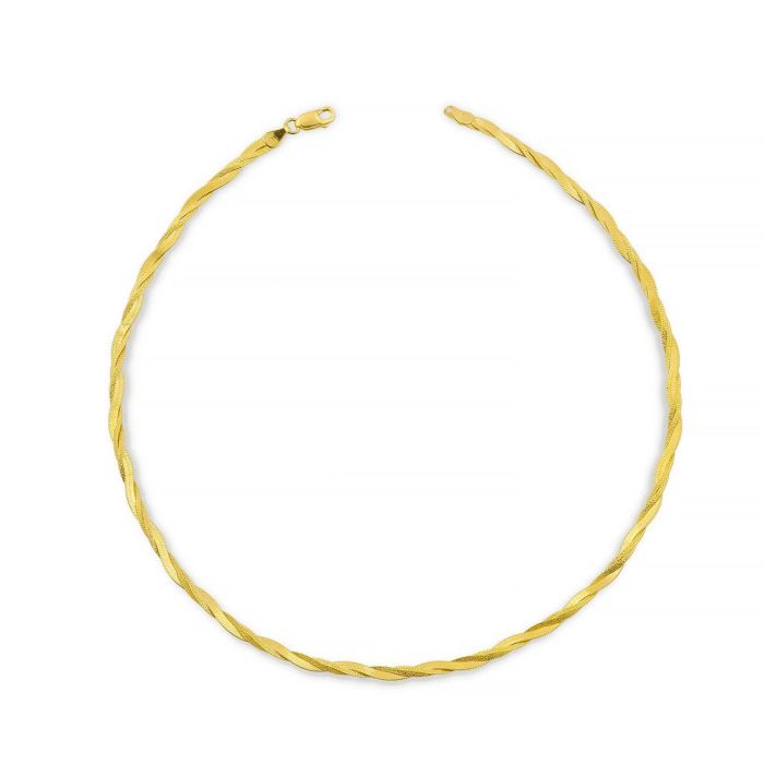 Panthea Braided Herringbone Chain│18k Gold Plated – Astra Dubai
